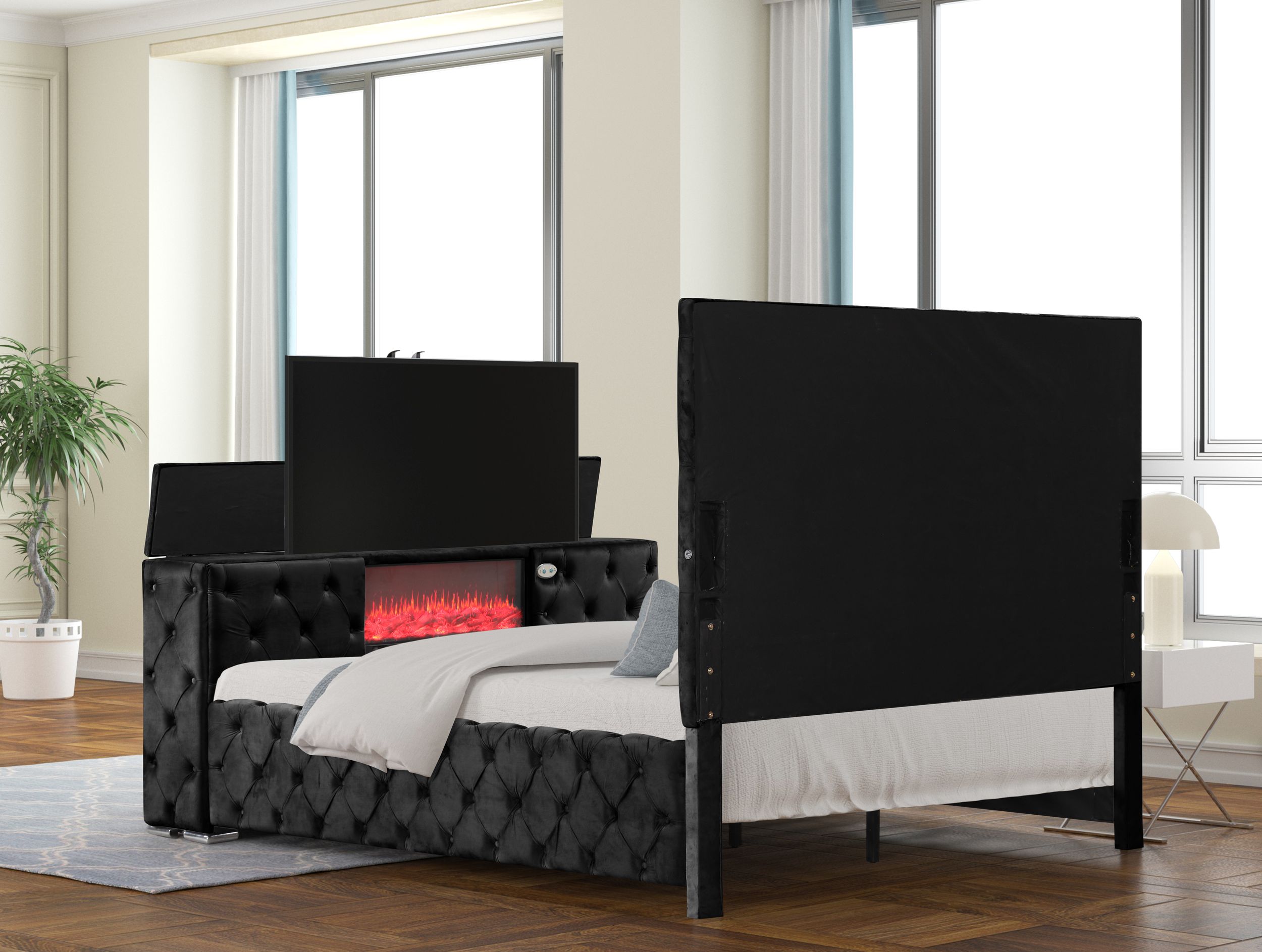 Encore Upholstered Sleigh Storage Bed