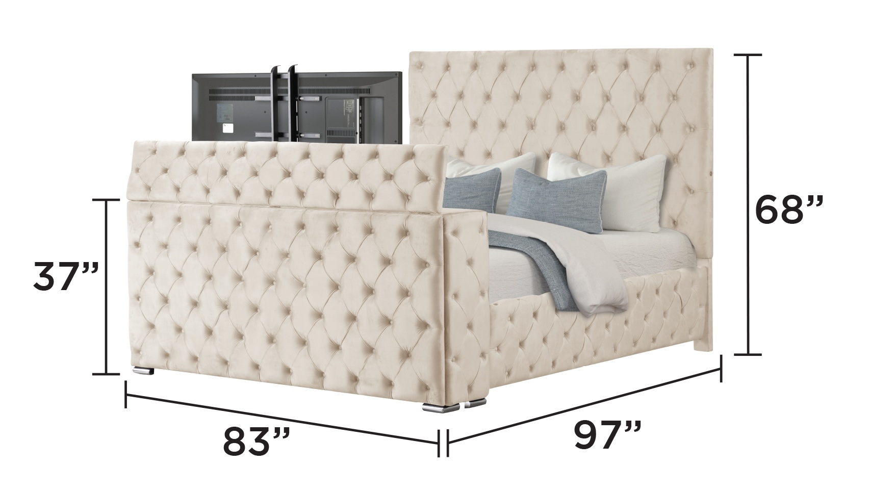 Encore Upholstered Sleigh Storage Bed