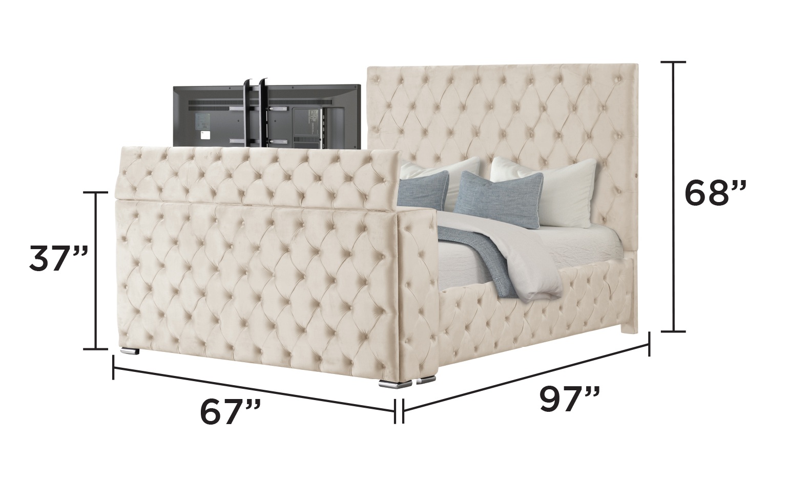 Encore Upholstered Sleigh Storage Bed
