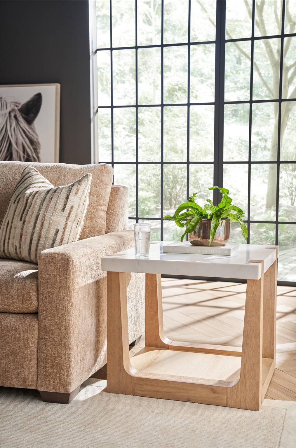 Ellis Quartz/Wood End Table