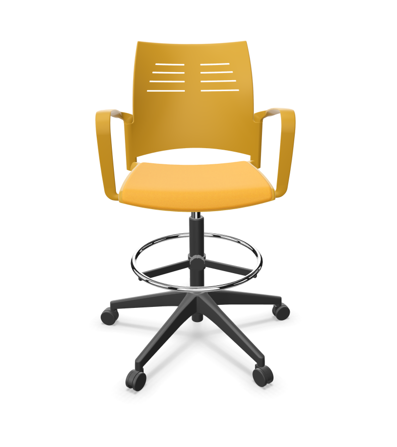 Spacio Polypropylene Gaslift Swivel Office Draughtman Armchair w/Pad Seat