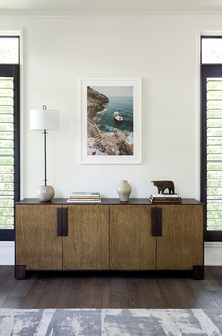 Riviera Wood/Metal Credenza w/4 Doors