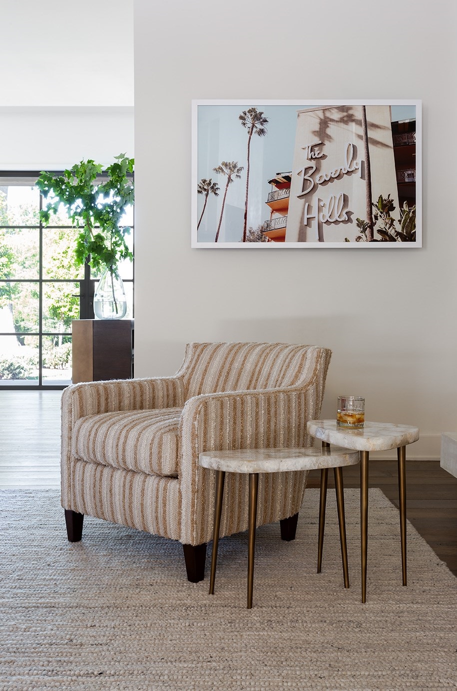 Fino Stone/Metal Short Side Table