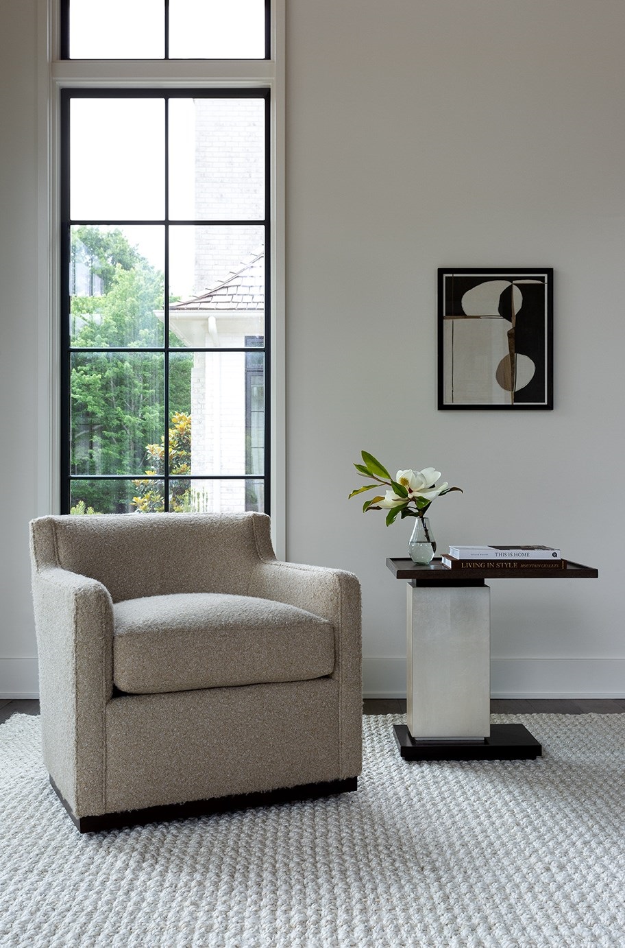 Lucia Wood/Stone Side Table