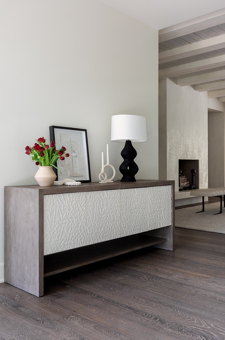 San Roque Wood Console Table w/4 Doors