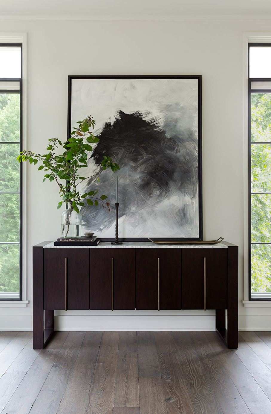 Parma Wood Marble Top Credenza w/4 Doors