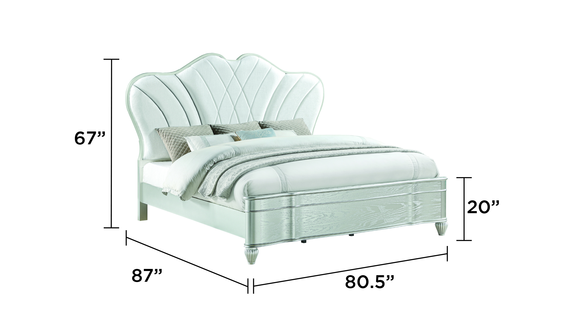 Eros Wood Panel Bed, King Size