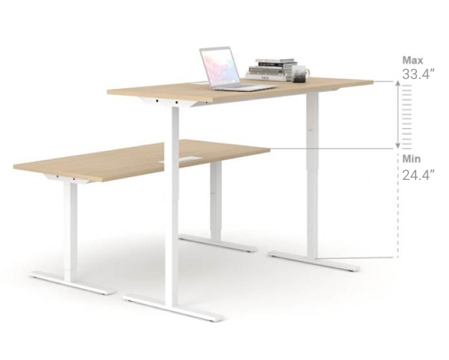 One 55.1" Electric Height Adjustable Office Desk w/Grommet