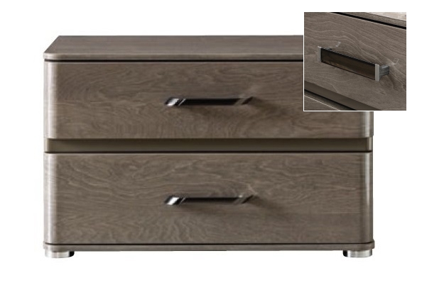 Maia FLAT 2-Drawer Maxi Nightstand w/Milano Handles