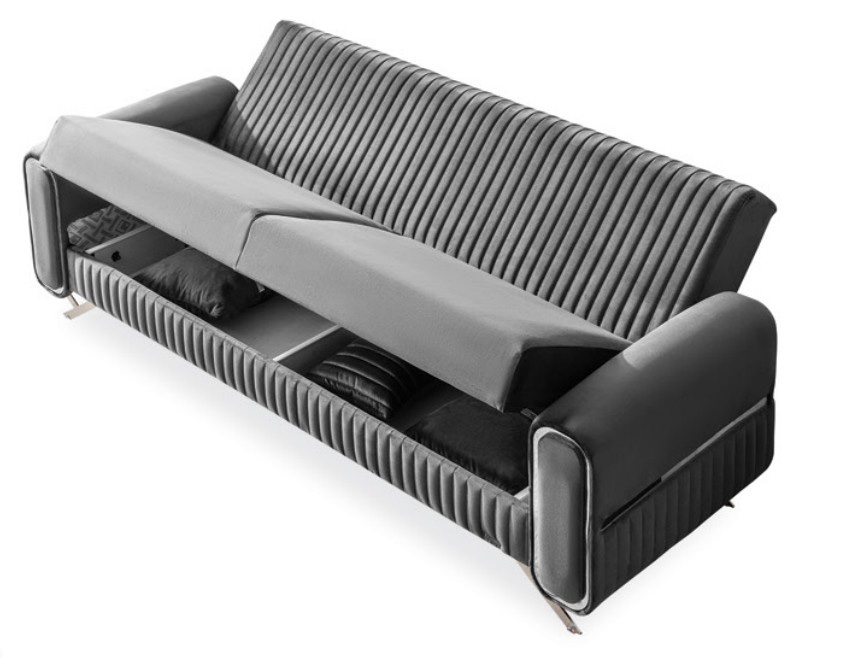 Escalade Microfiber Convertible Storage Sofa