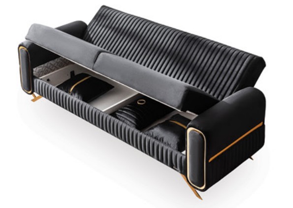 Escalade Microfiber Convertible Storage Living Room Set