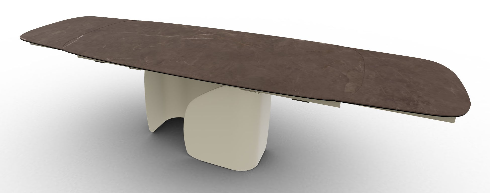 Twins Metal/Ceramic Rectangular Extendable Dining Table w/Rounded Corners