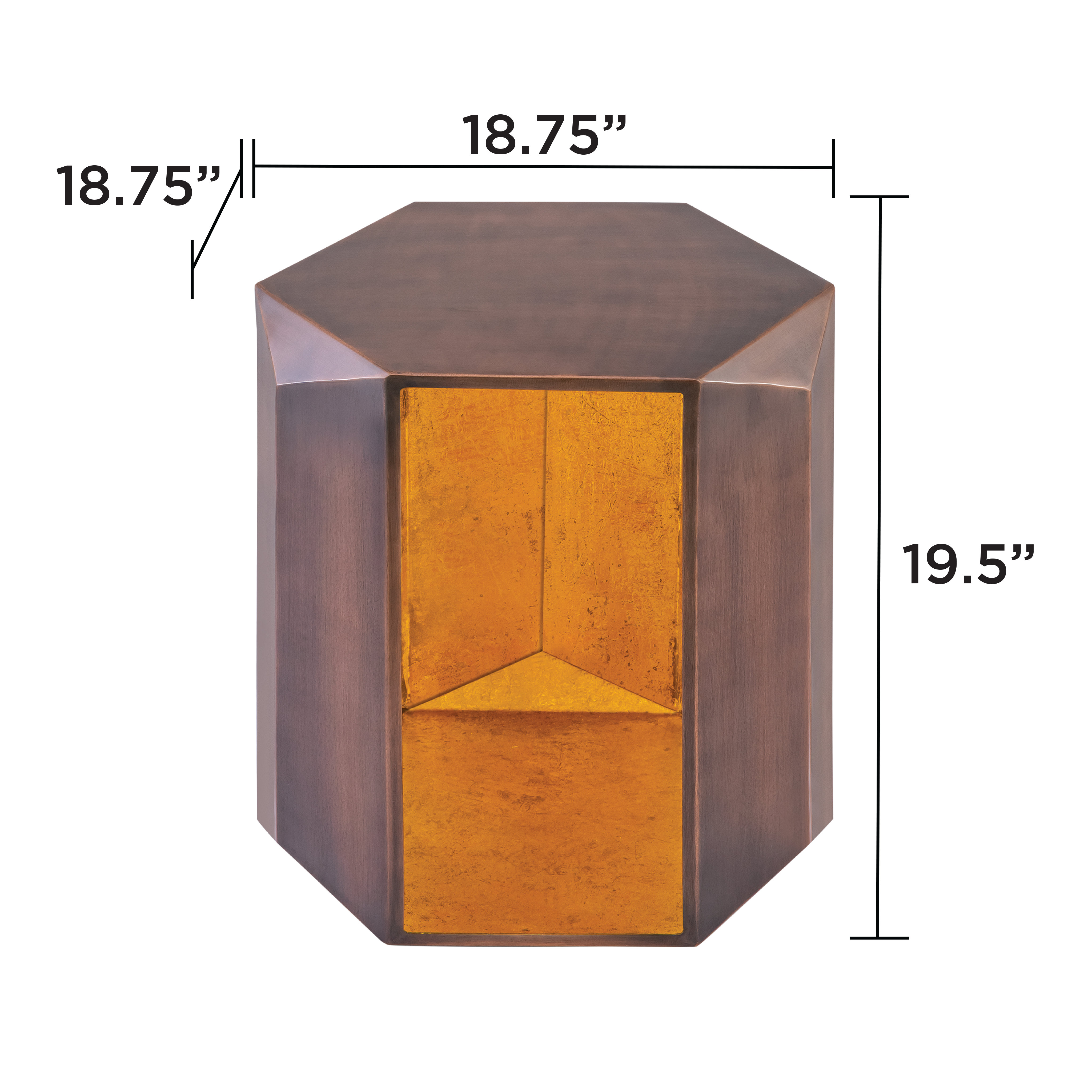 529 Hexagon Metal End Table