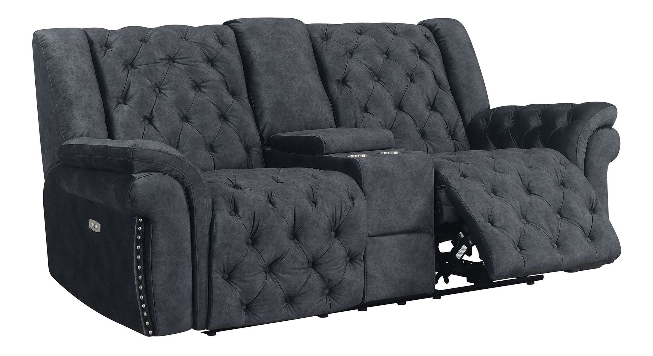Evelyn Polyester Microfiber/Leather Air Power Reclining Living Room Set