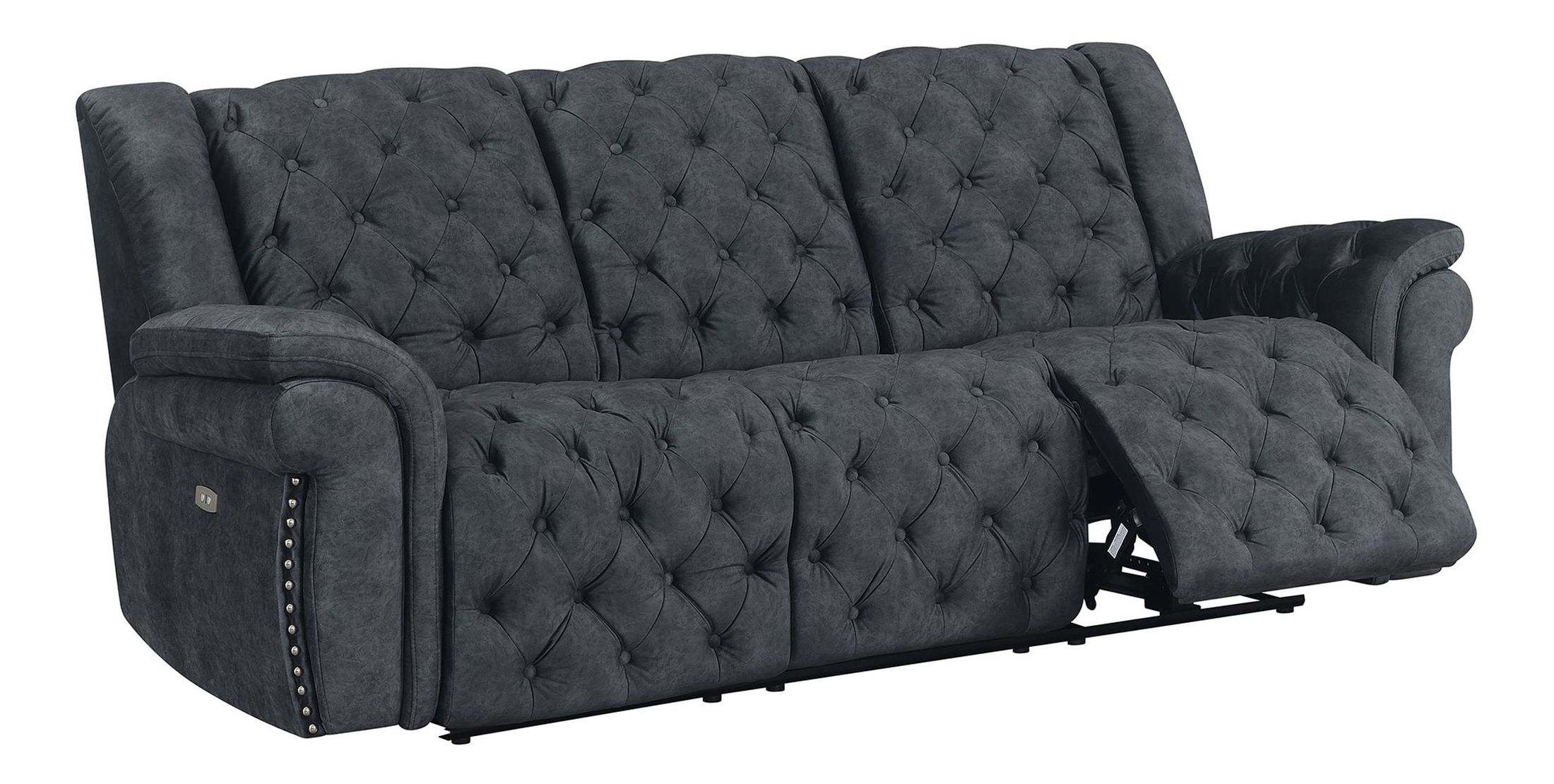 Evelyn Polyester Microfiber/Leather Air Power Reclining Living Room Set