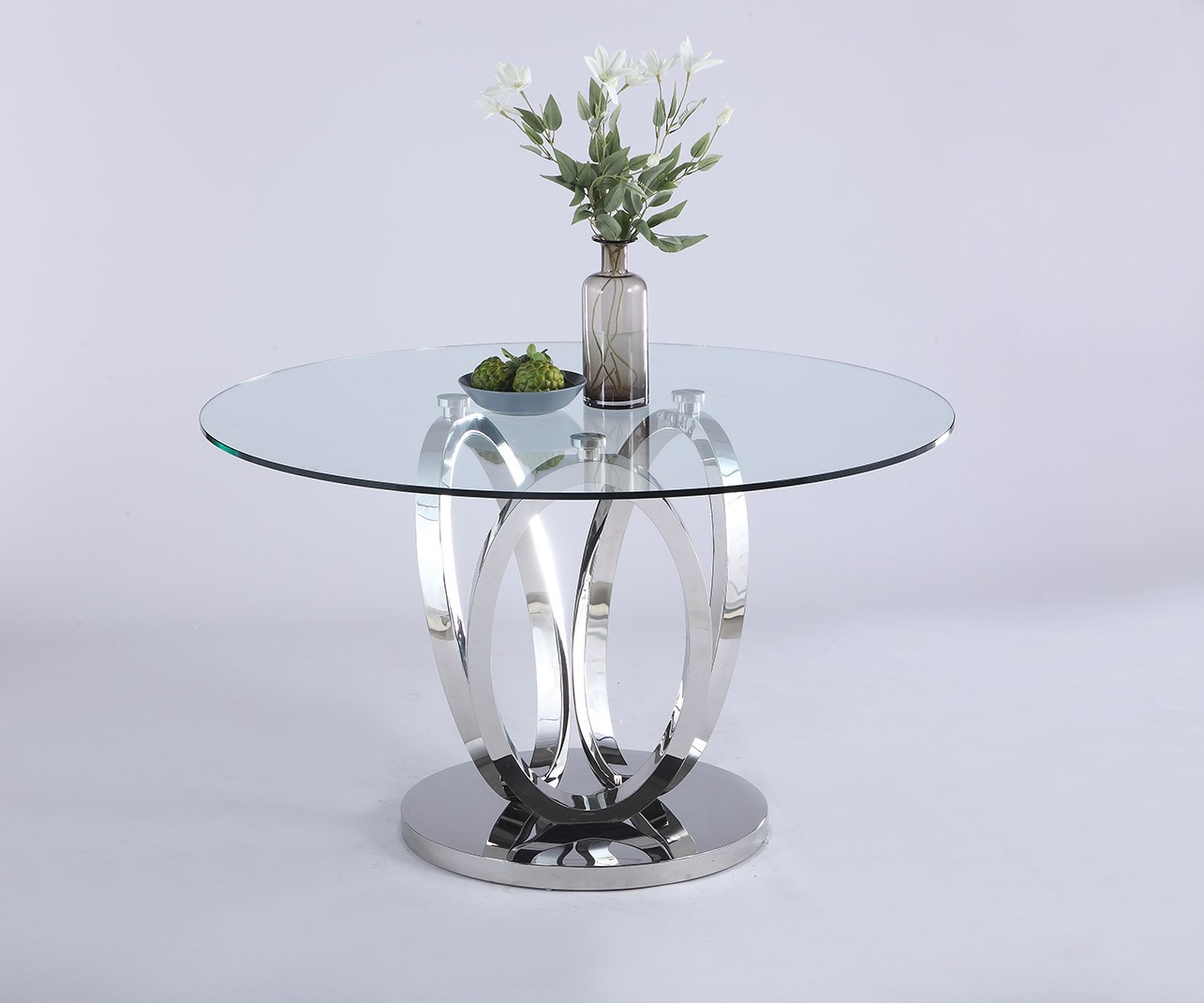 Evelyn Round Glass Dining Table