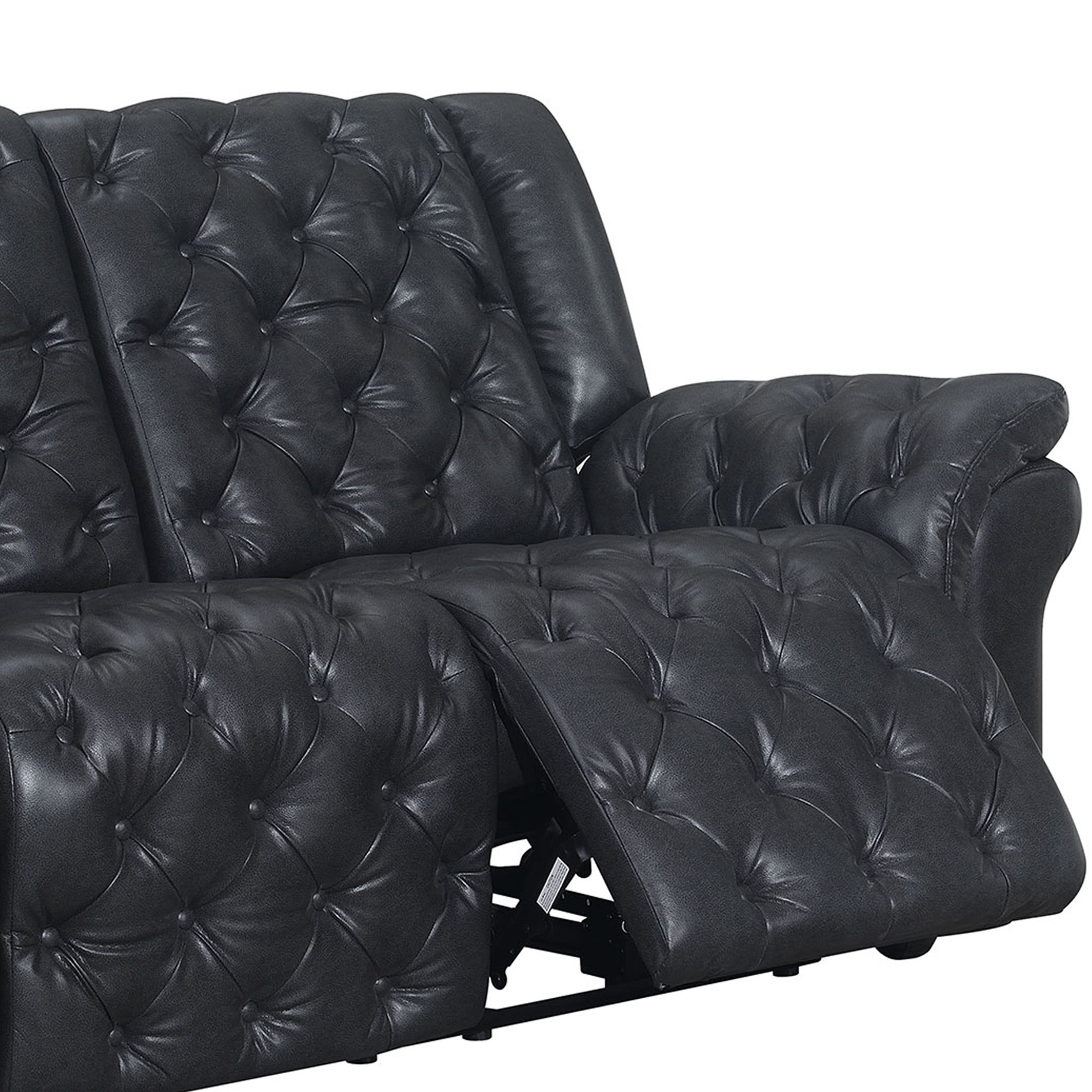 Evelyn Polyester Microfiber/Leather Air Power Reclining Loveseat