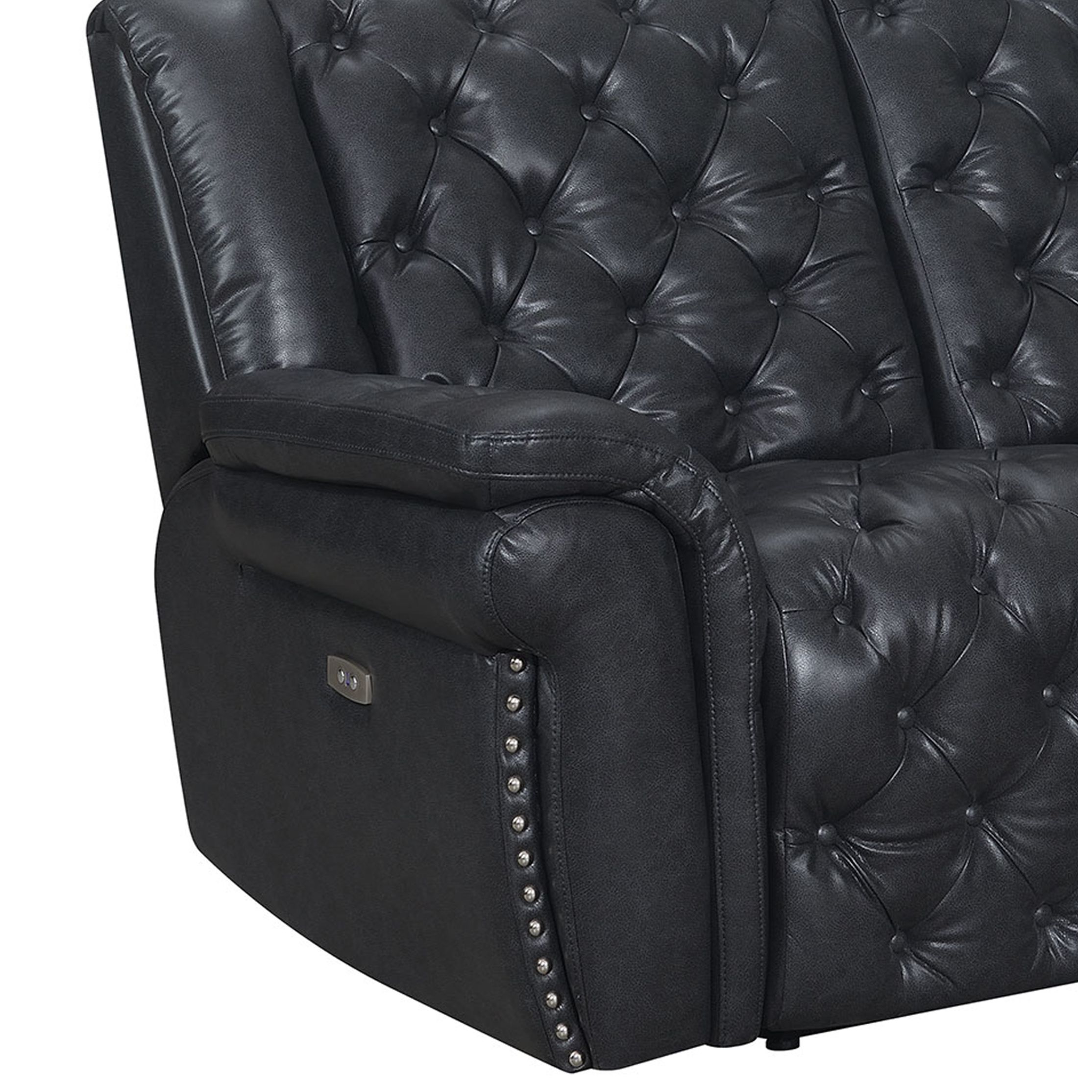 Evelyn Leather Air Power Reclining Loveseat