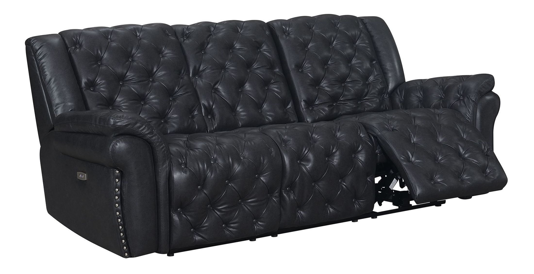 Evelyn Polyester Microfiber/Leather Air Power Reclining Sofa