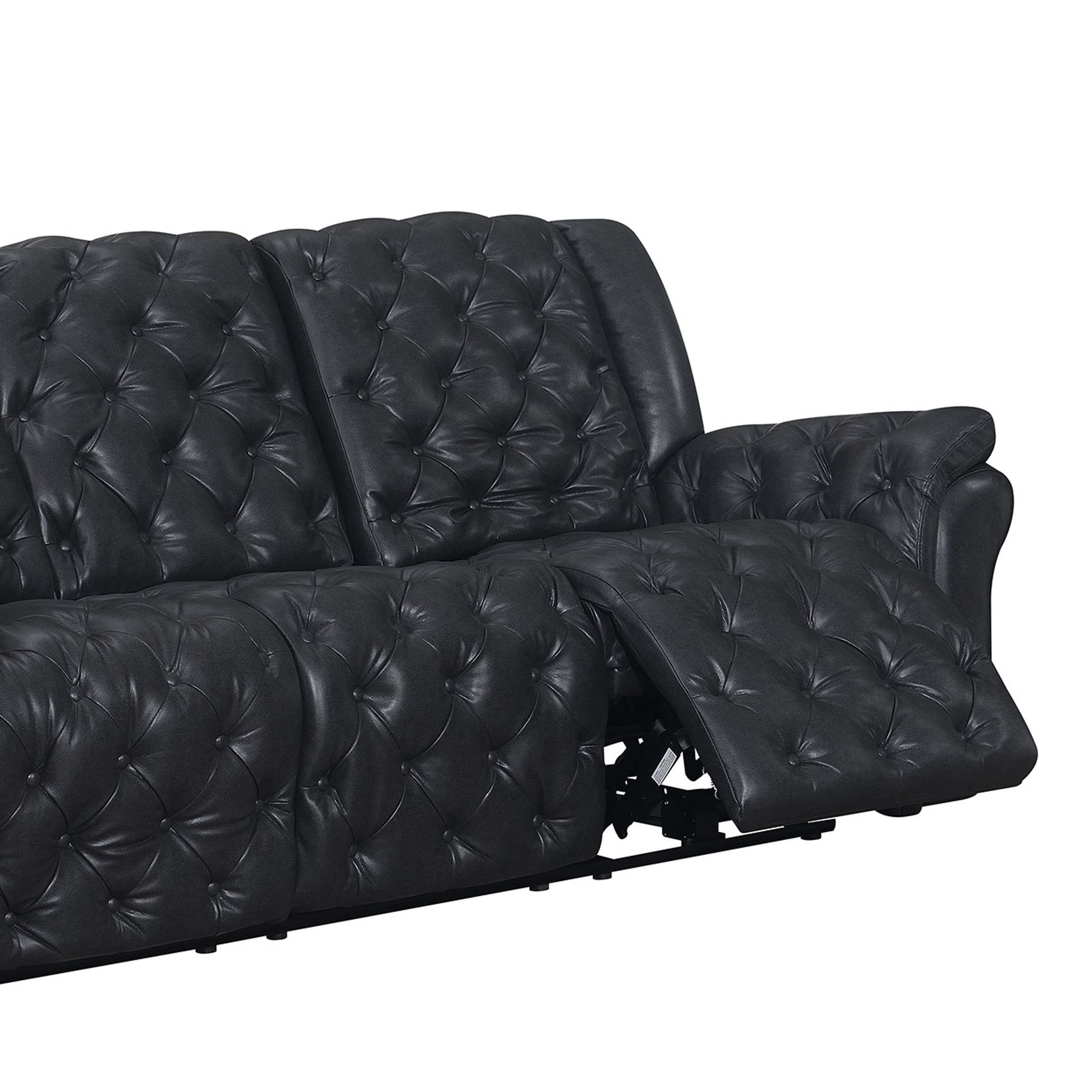Evelyn Polyester Microfiber/Leather Air Power Reclining Sofa