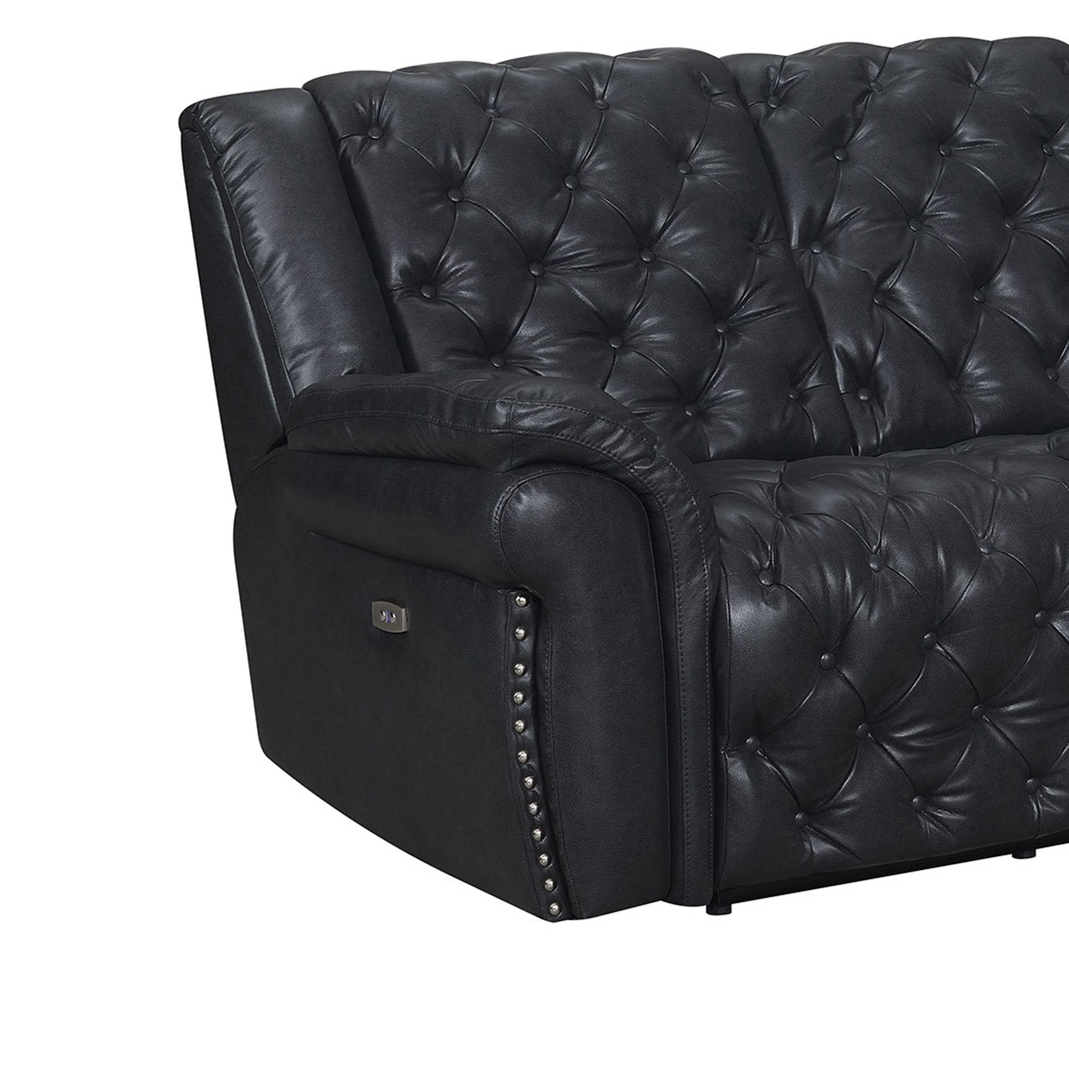 Evelyn Polyester Microfiber/Leather Air Power Reclining Sofa