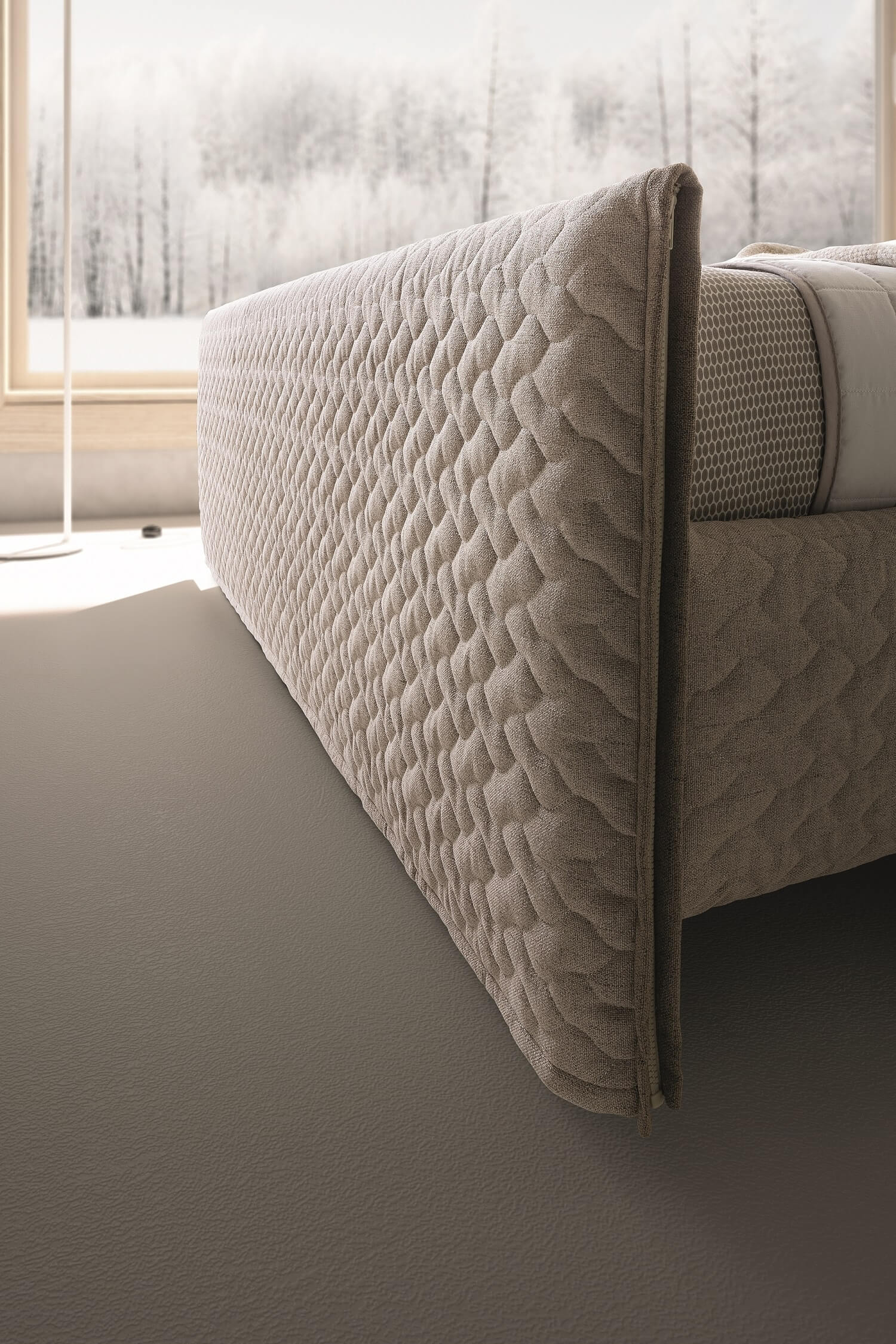 Evergreen Premium Fabric Platform Bed