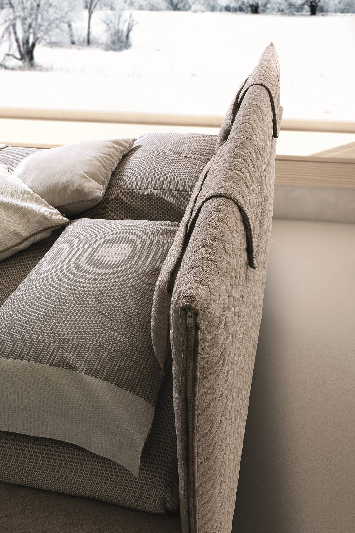 Evergreen Premium Fabric Platform Bed