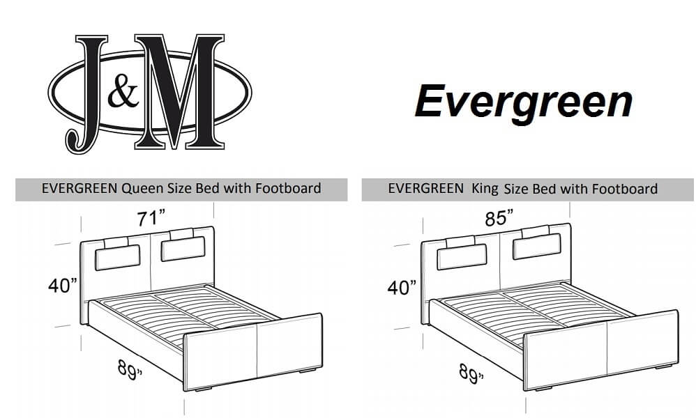 Evergreen Premium Fabric Queen Size Platform Bed