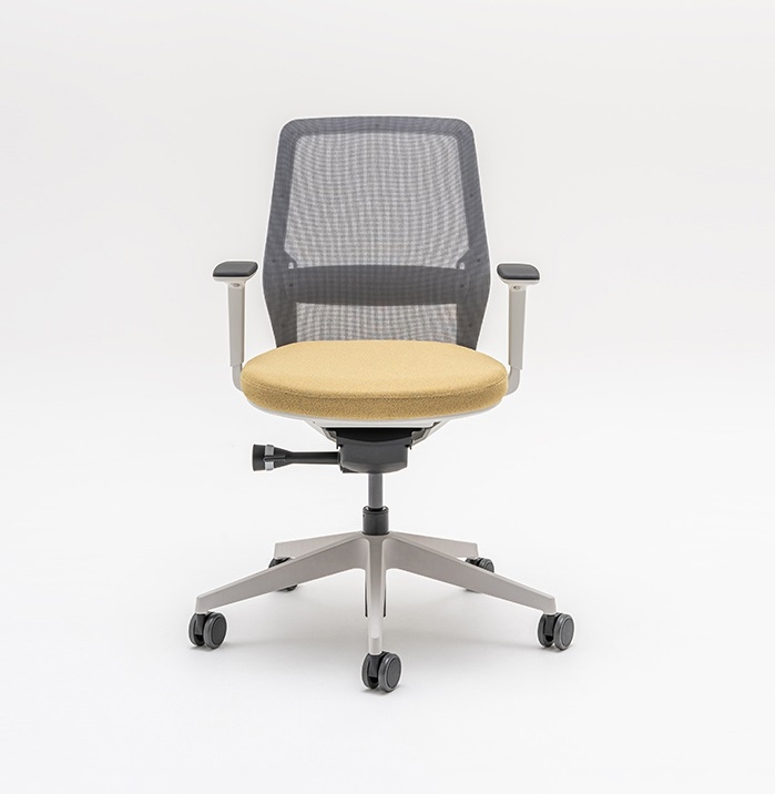 Evo Fabric Swivel Adjustable Office Chair w/Mesh Backrest