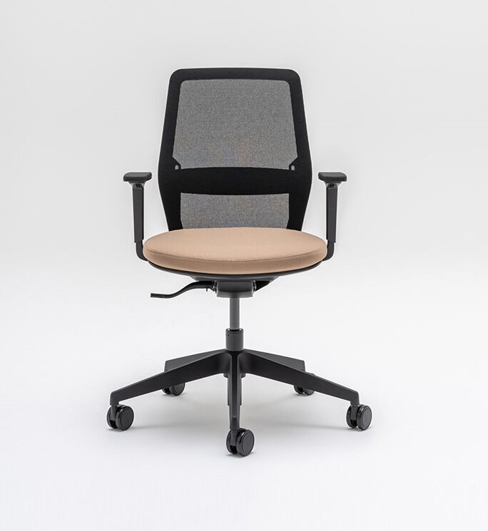 Evo Fabric Swivel Adjustable Office Chair w/Mesh Backrest