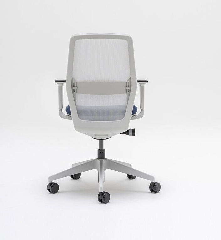 Evo Fabric Swivel Adjustable Office Chair w/Mesh Backrest