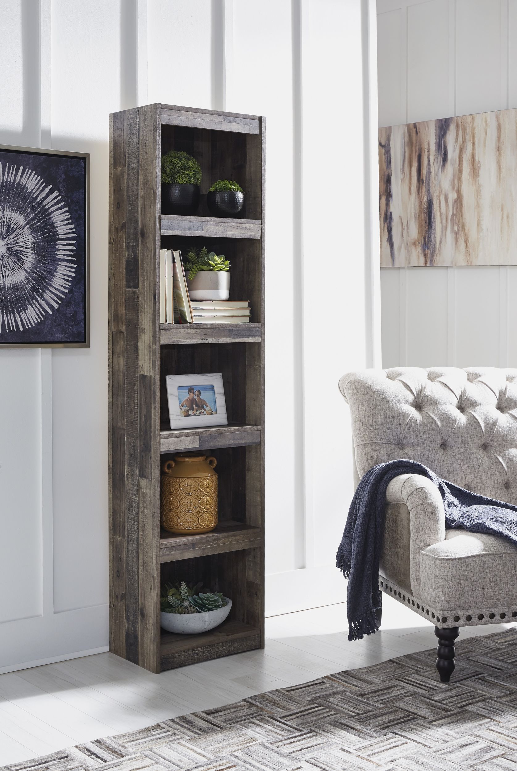 Derekson 4-Piece Industrial Entertainment Wall - Multi-Gray