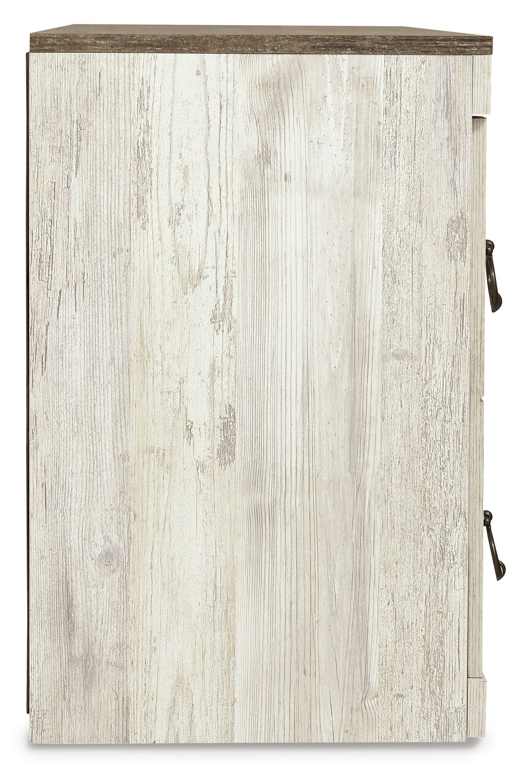 Willowton Coastal 63" Fireplace TV Stand - Whitewash Finish