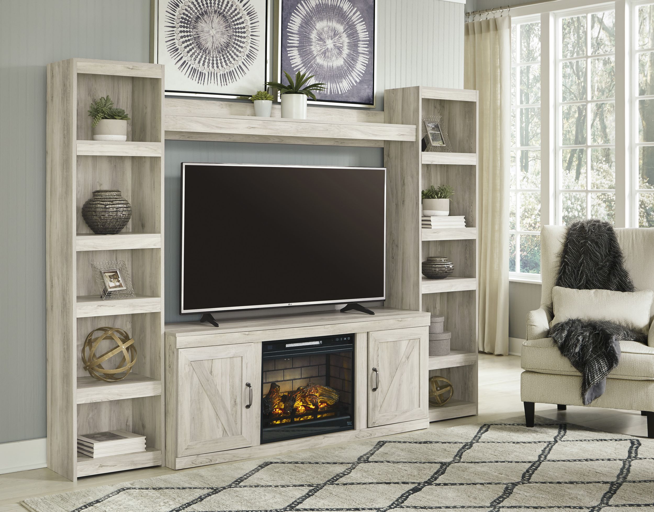 Bellaby 4-Piece Entertainment Center w/Electric Fireplace