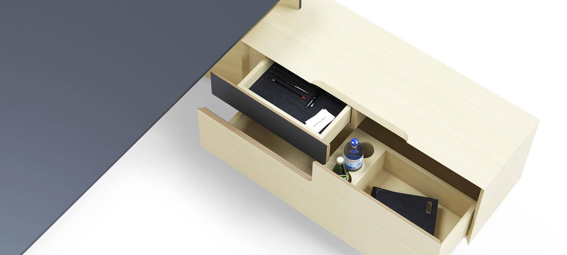 Move & Lead Rect. Executive Fixed Desk by NARBUTAS 