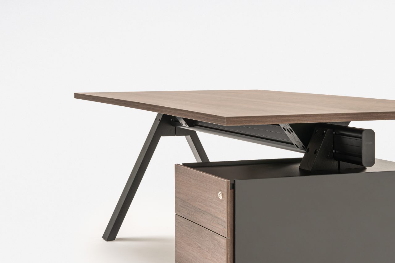 Viga Office Veneer Executive Desk w/Pedestal