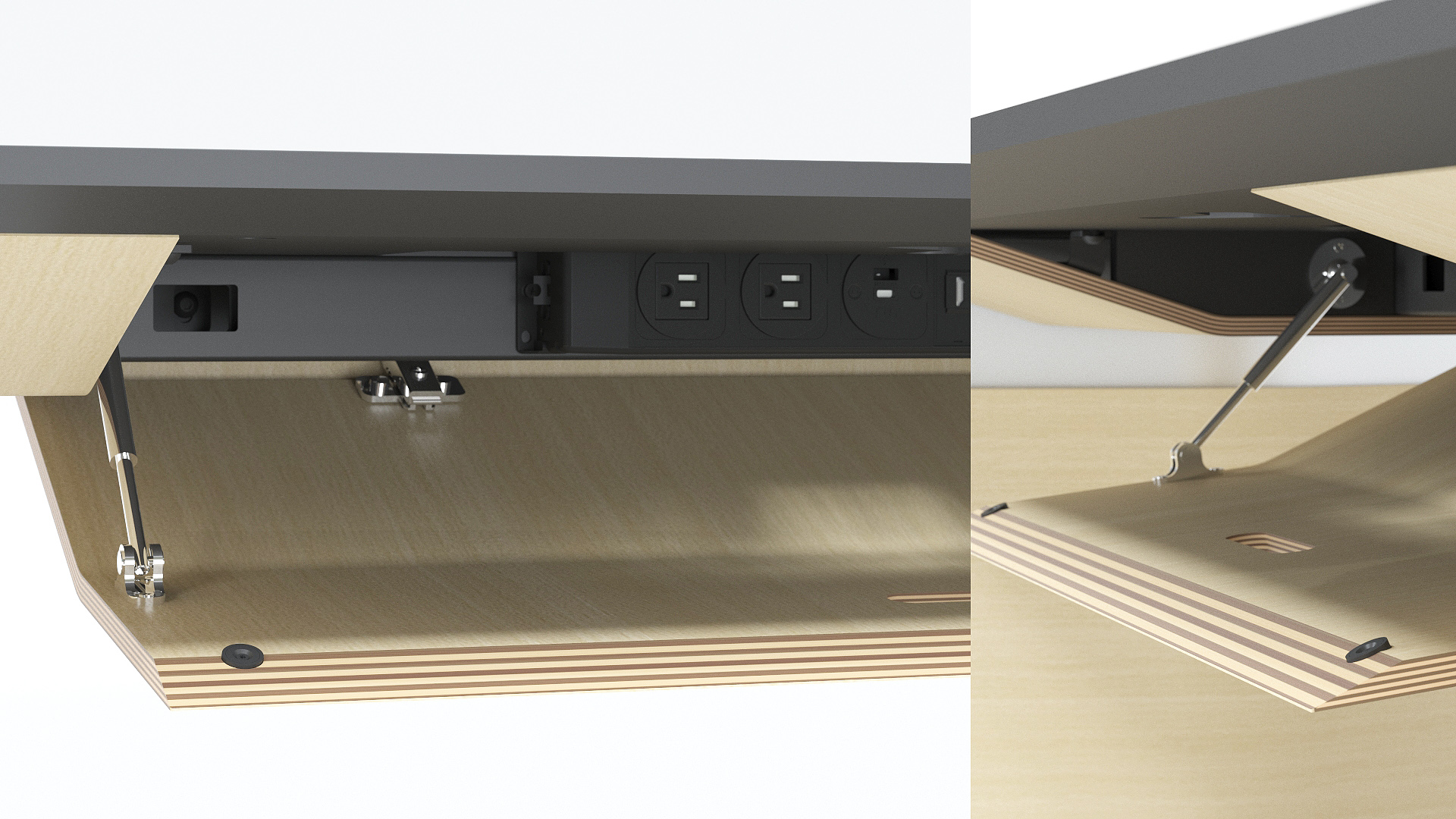 Move 70.8" Executive Sit-Stand Desk w/Built-in Power Socket Block, Qi Wireless Charging, Grommet & Cover for Power Socket