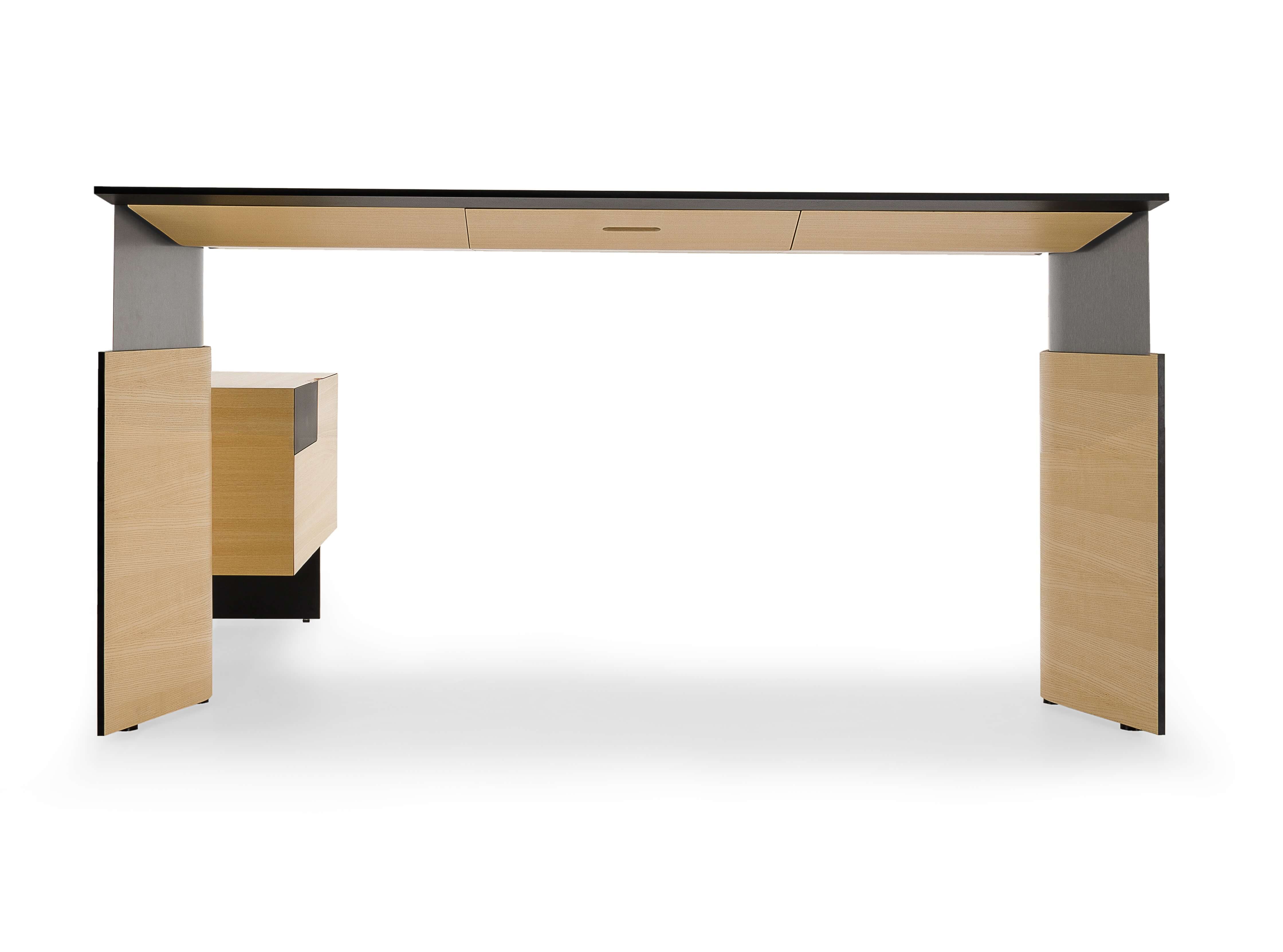 Move 70.8" Executive Sit-Stand Desk w/Built-in Power Socket Block, Qi Wireless Charging, Grommet & Cover for Power Socket
