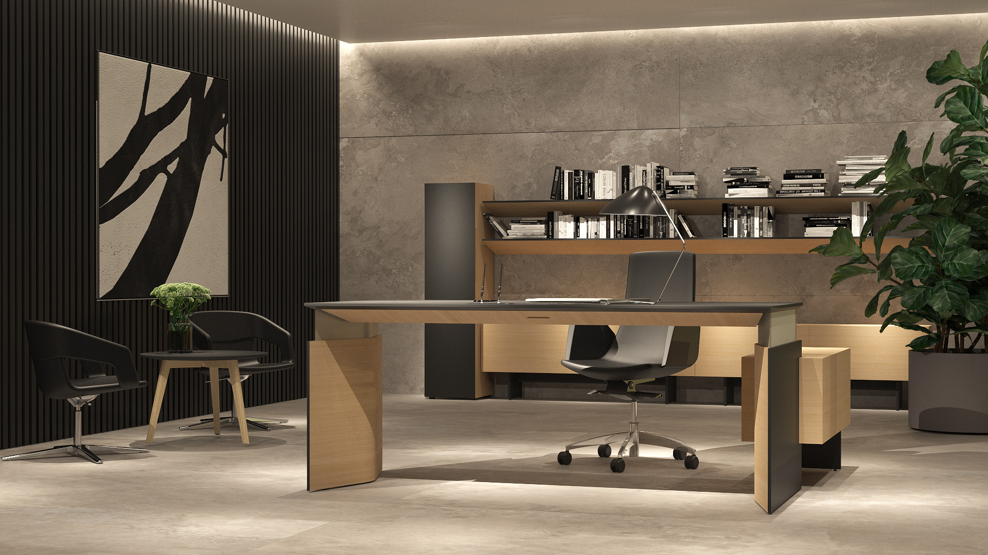 Move 70.8" Executive Sit-Stand Desk w/Fixed Pedestal, Built-in Power Socket Block, Grommet, Cover for Power Socket & Qi Wireless Charging