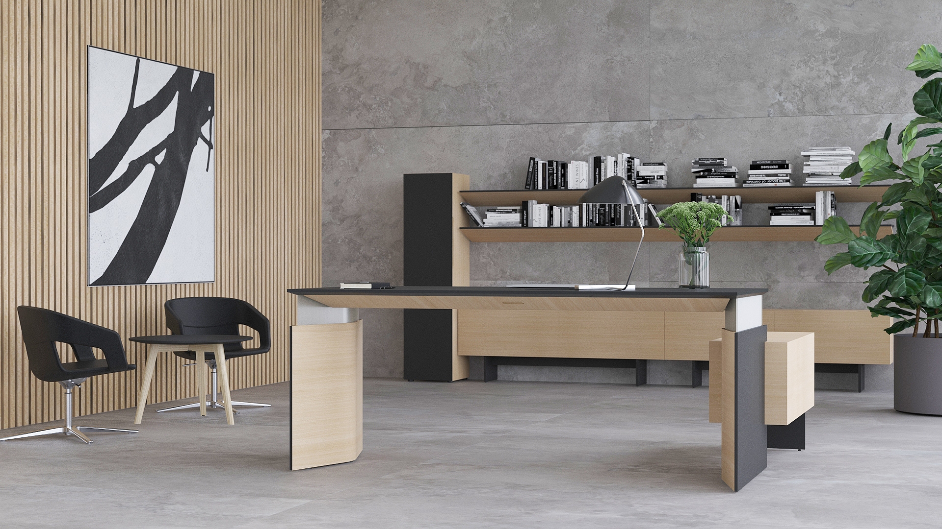 NARBUTAS Move 78.7" Executive Sit-Stand Desk