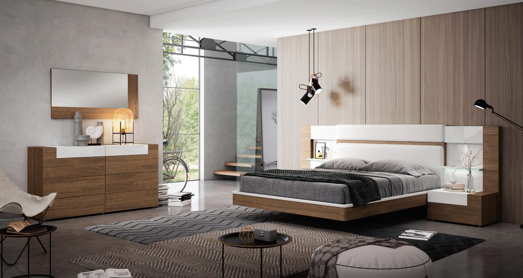 Mar Eco-Leather Platform Bedroom Set