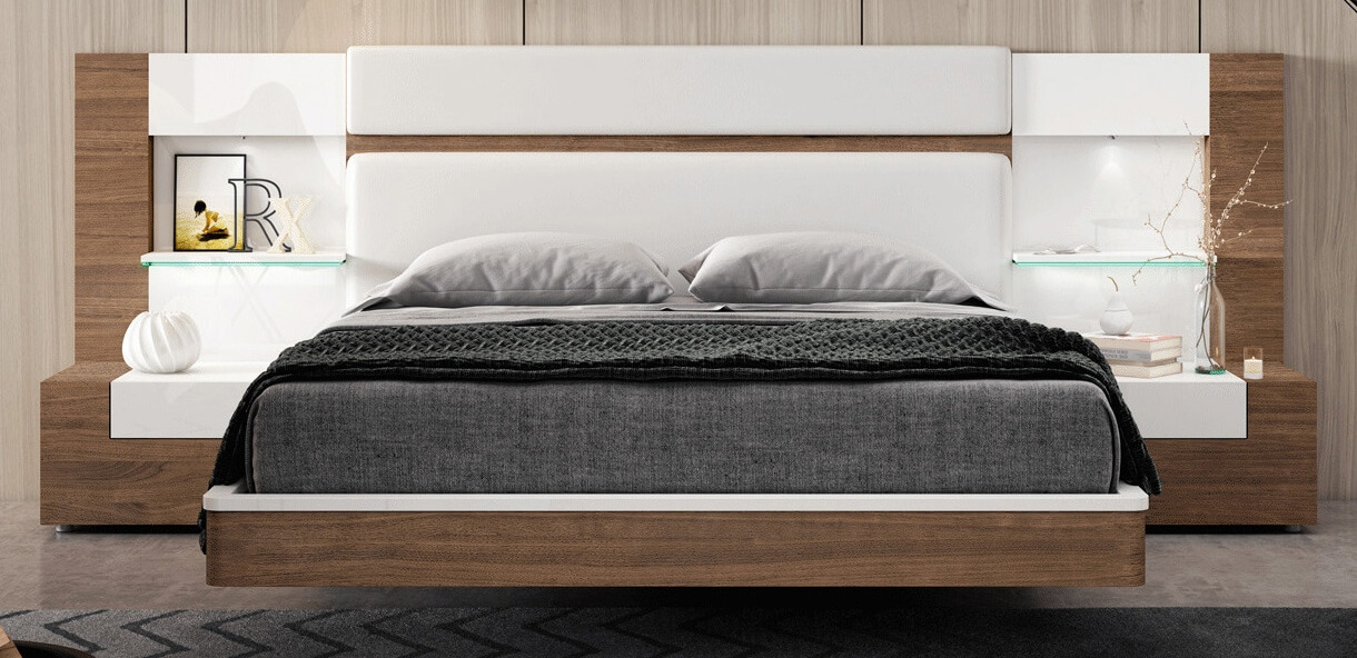 Mar Eco-Leather Platform Bed, King Size