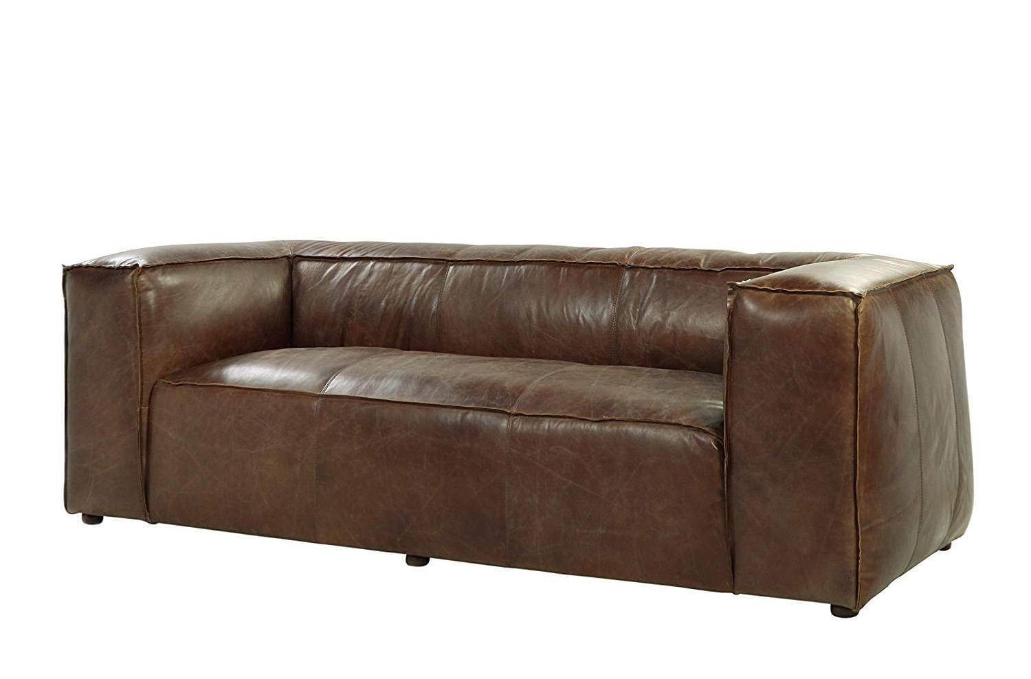 Brancaster Vintage Top Grain Leather/Aluminum Living Room Set