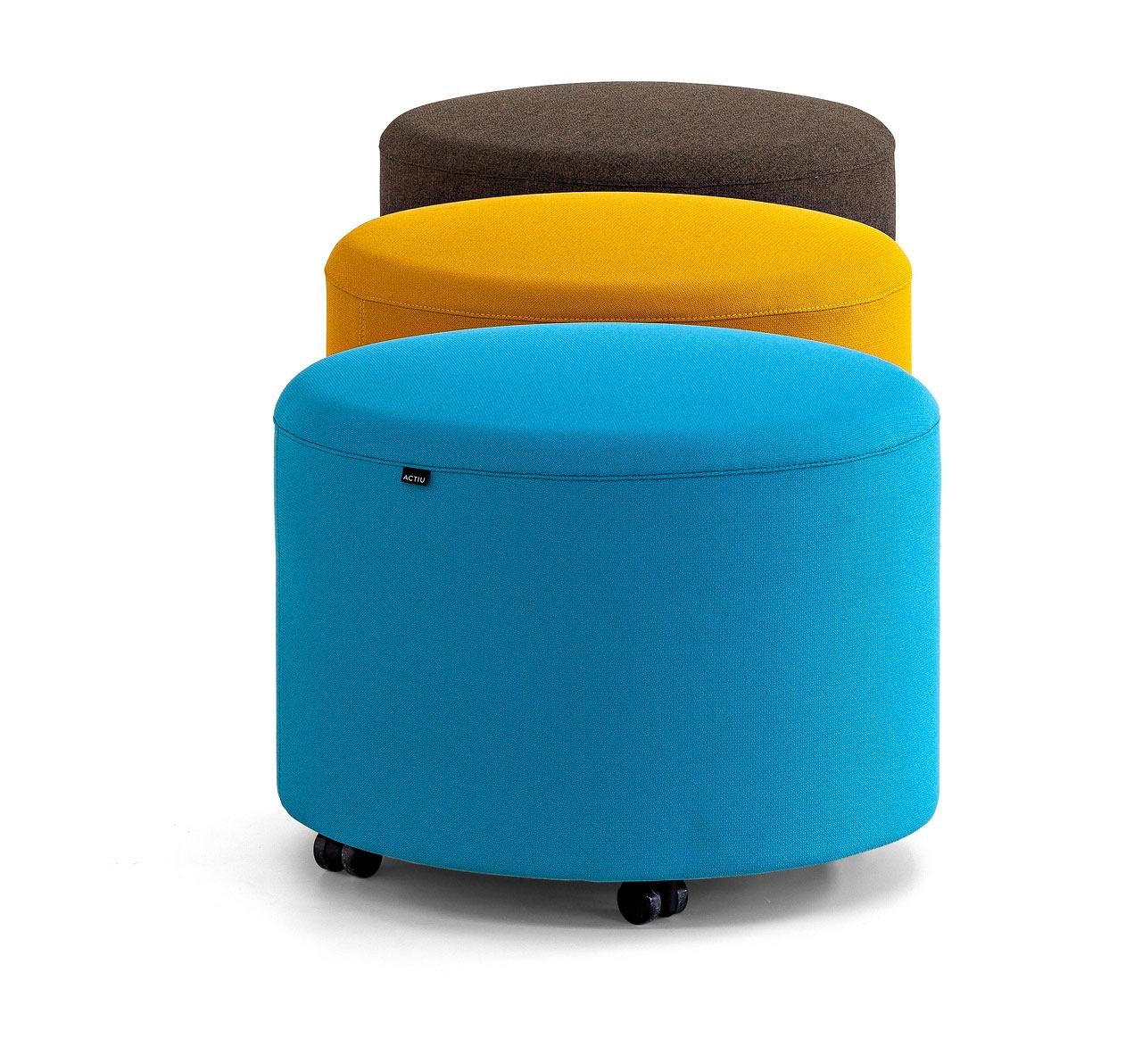 Bend Fabric Round Pouf