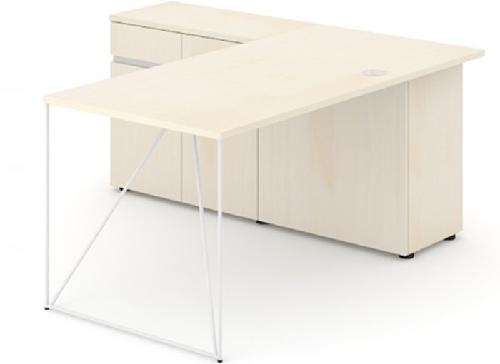 Air 70.8" Office Desk w/Cable Port & Cabinet