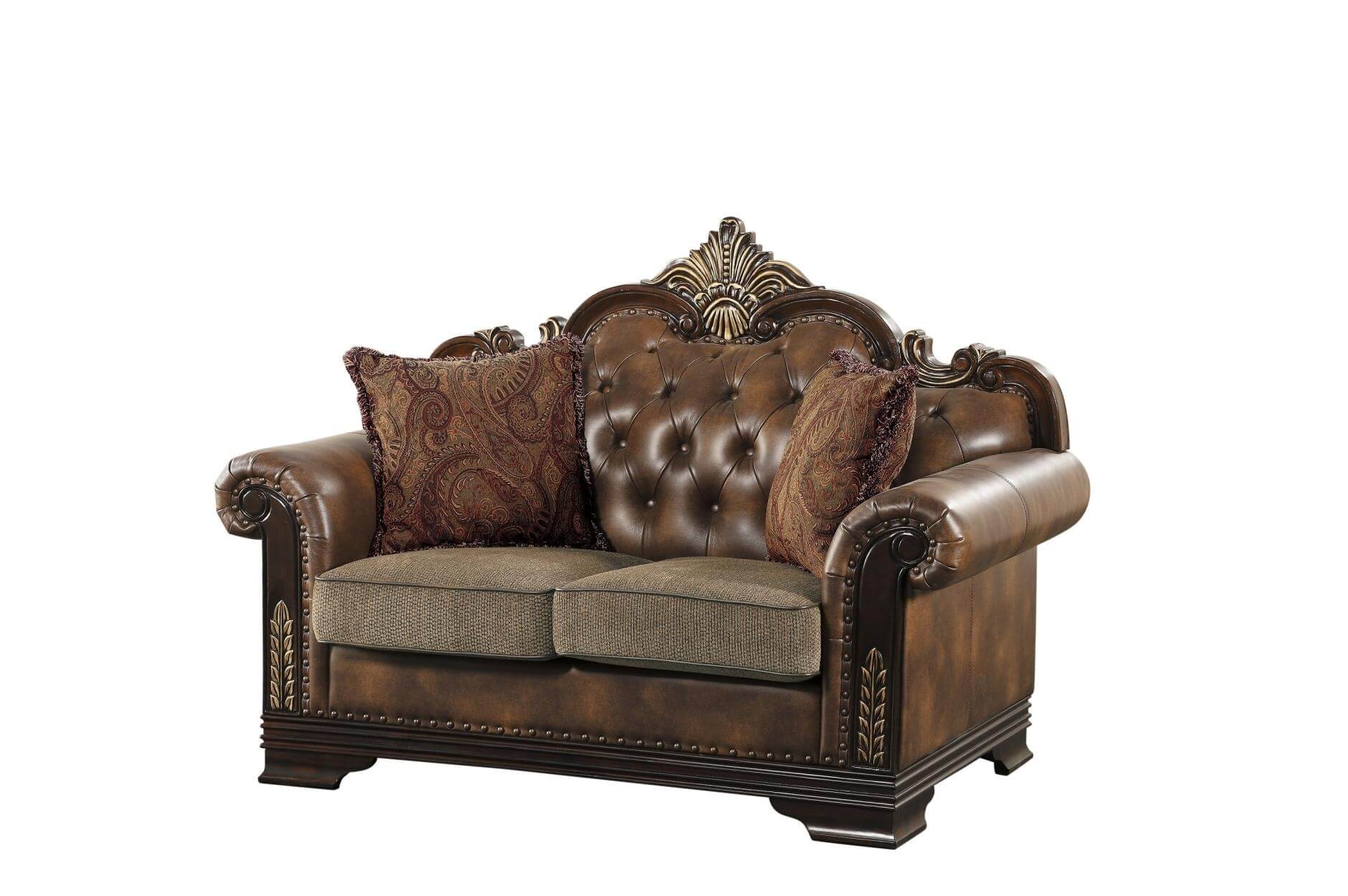 Croydon Fabric/Bi-Cast Vinyl Living Room Set by Homelegance