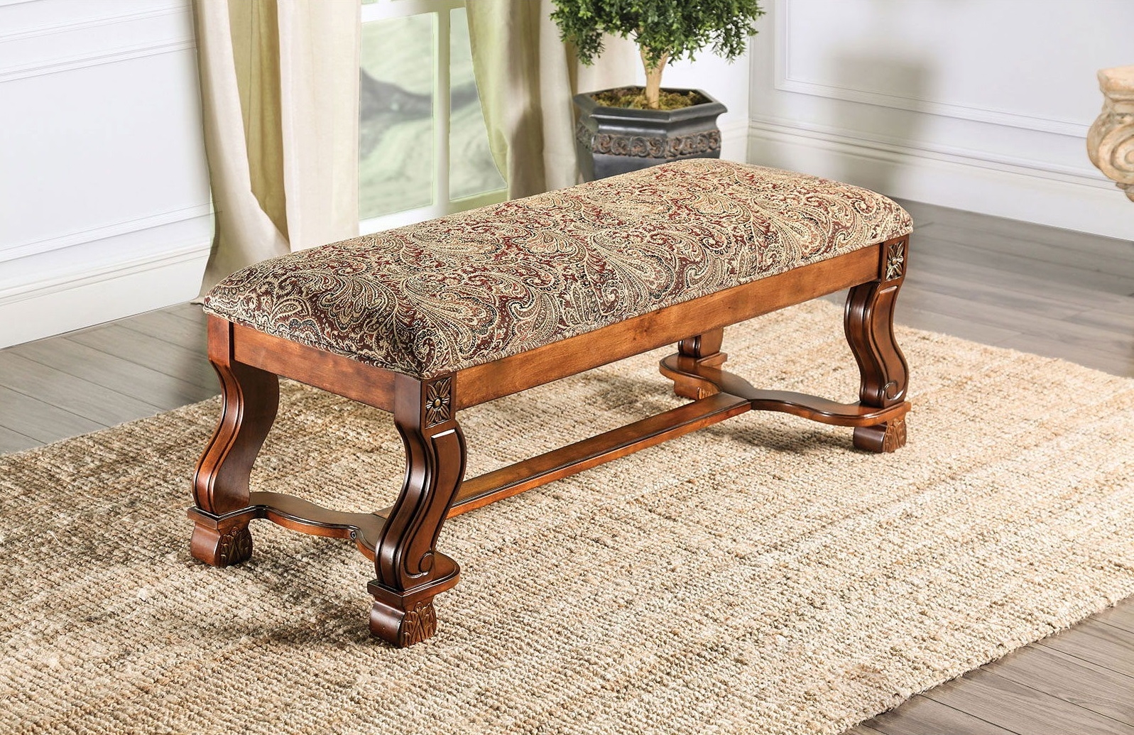 Vale Royal Fabric/Wood Bench