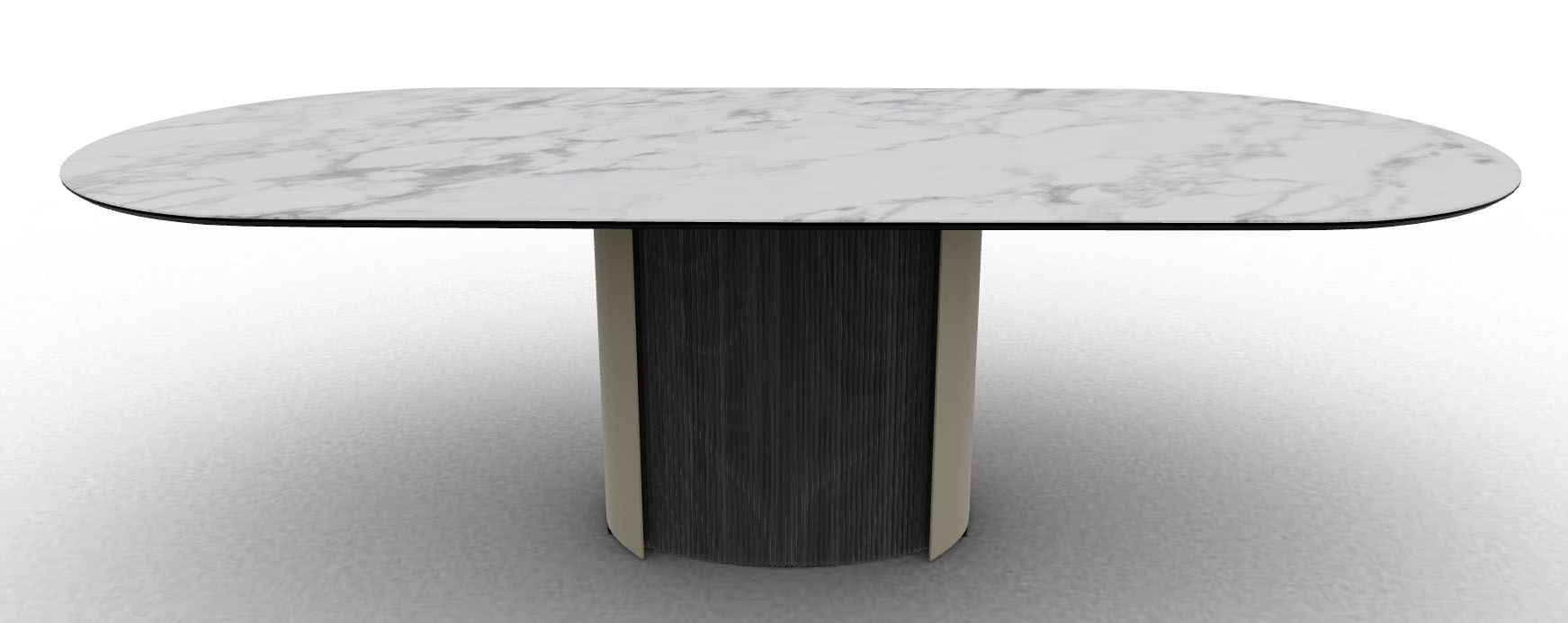 Yoroi W98.4-inch Ceramic/Metal/Wood Customizable Oval Dining Table