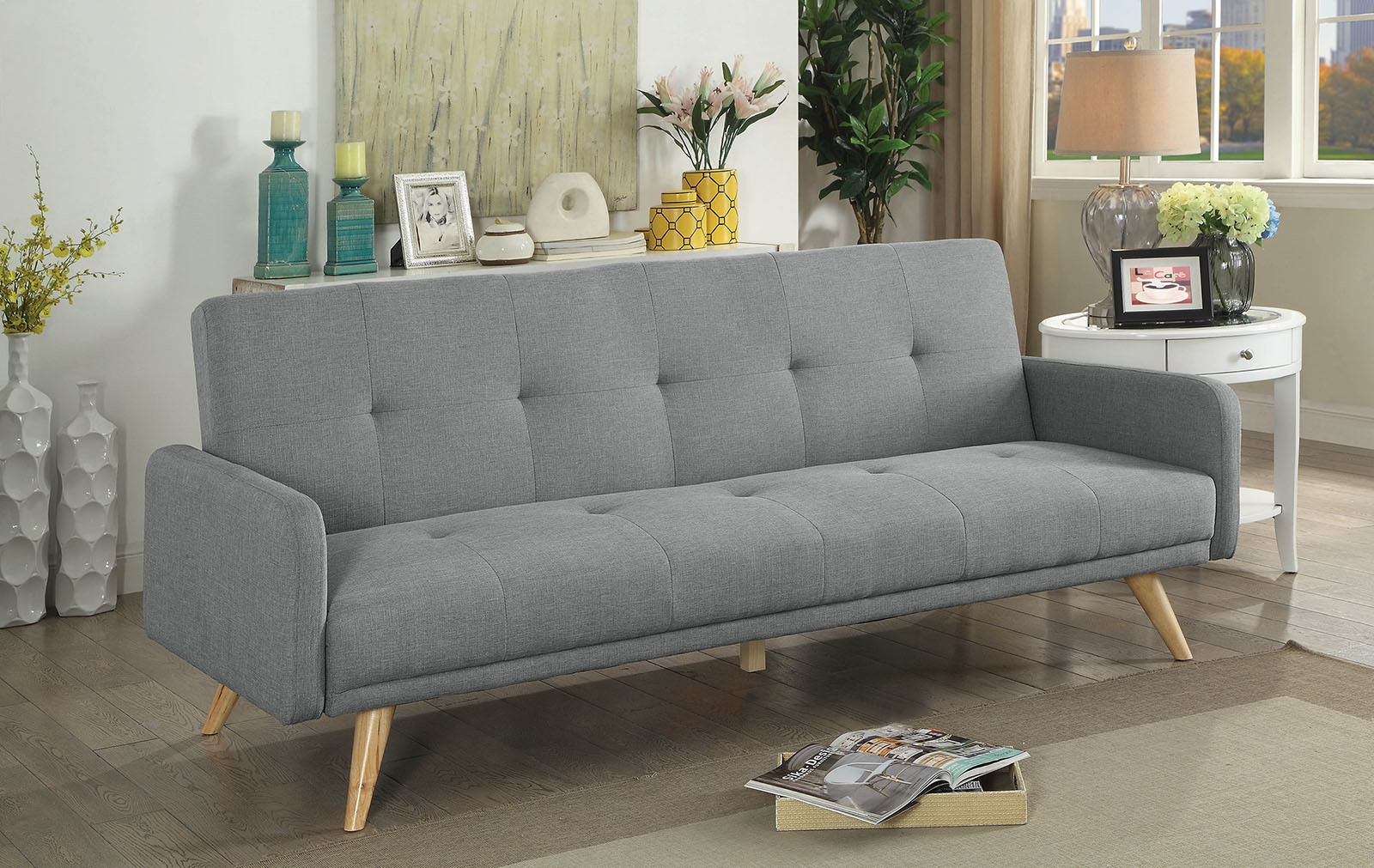 Burgos Fabric/Wood Sofabed