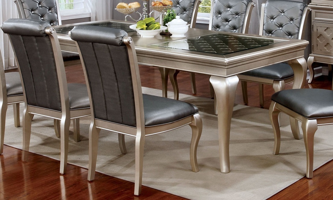 Amina Wood/Glass Extendable Dining Table